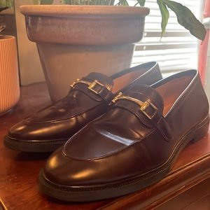 Burgundy brown leather loafers worn maybe 2 times